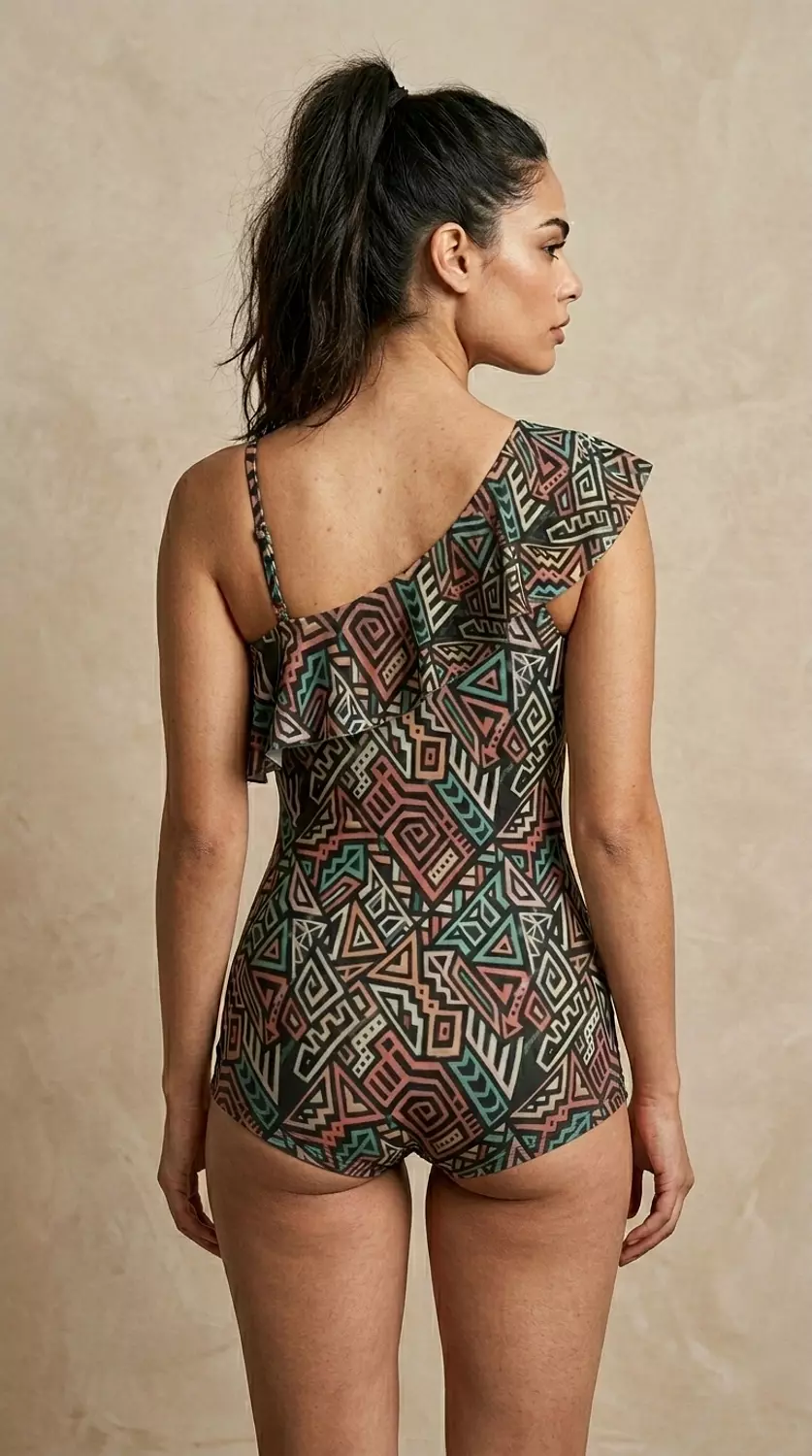 Ruffled Neckline swimsuit 13