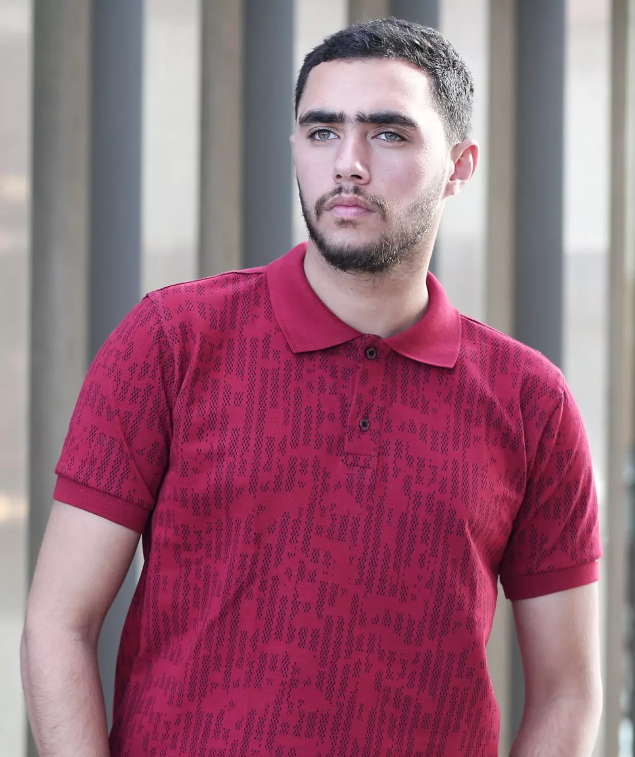 Polo T shirt - Maroon (Lines)   image