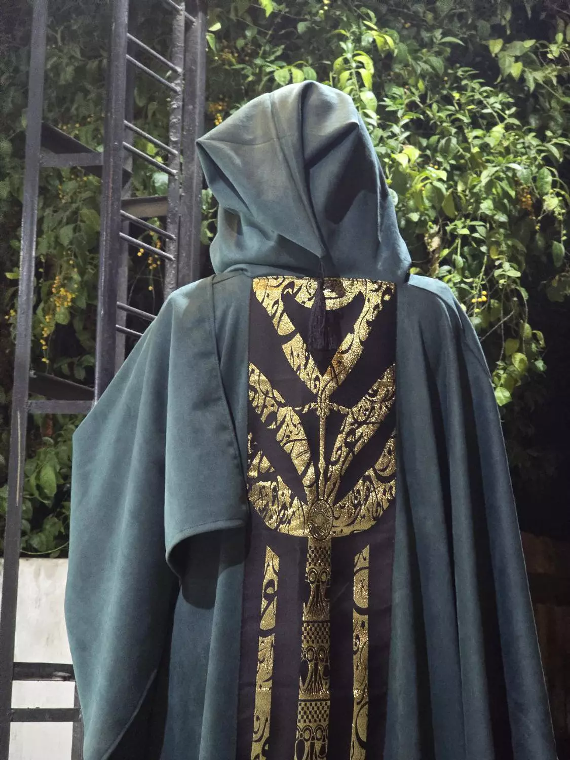 Dark Olive Moroccan Style Suede Kaftan  2