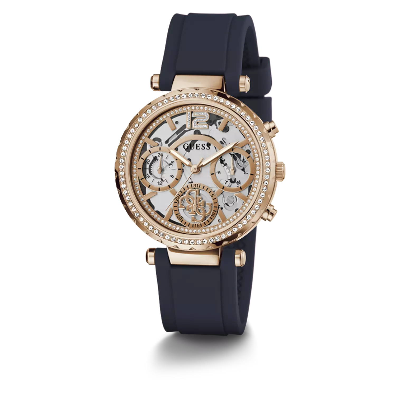 Guess GW0484L2 Watch For Ladies Case Color Rose Gold - Round Shape Silicone Strap 7
