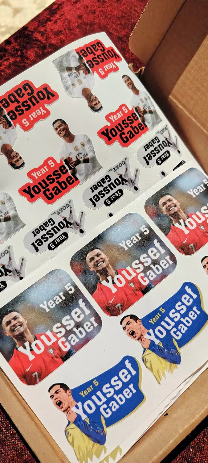 Cristiano Ronaldo School Labels Stickies 1