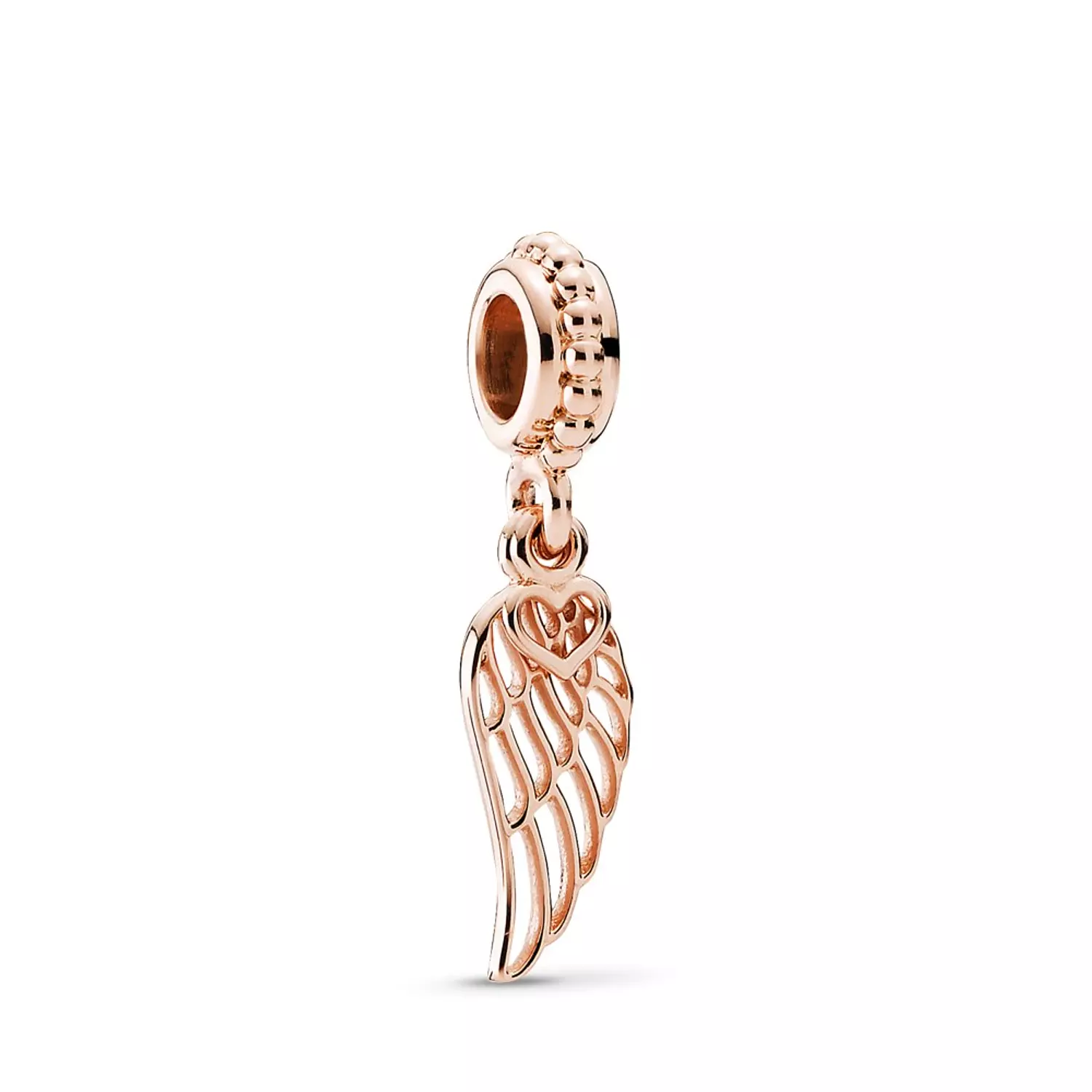 Angel wing PANDORA Rose dangle with heart