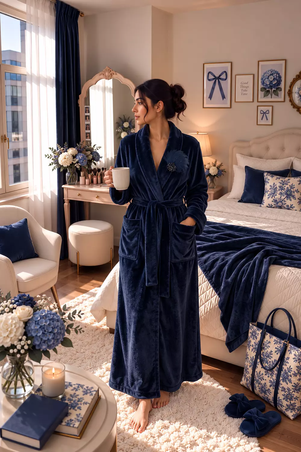 Royal Blue Winter Robe image