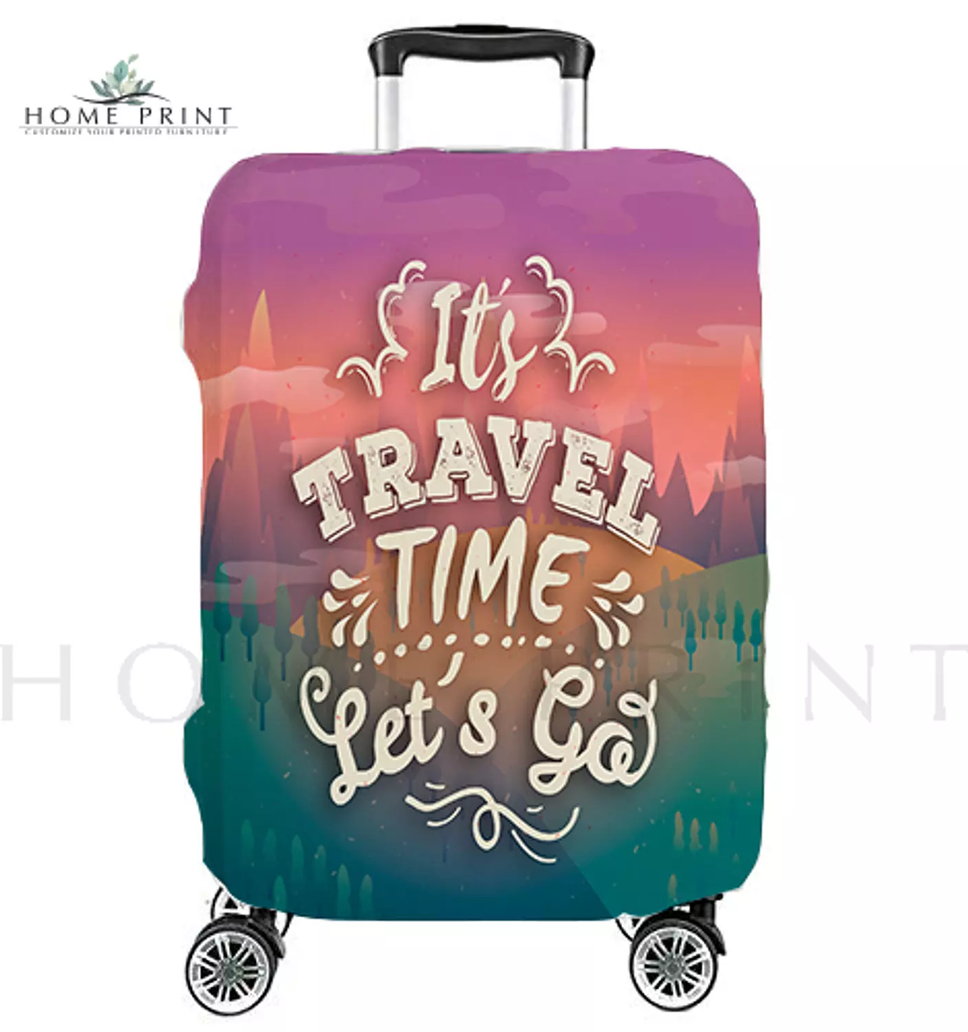 Suitcase Lycra Cover - Travel time - Different Colors background  image