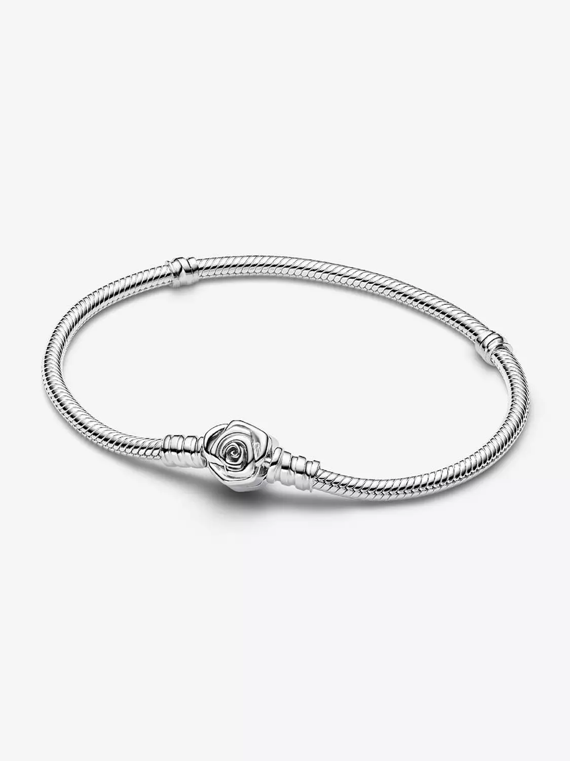Pandora Moments Rose in Bloom Clasp Snake Chain Bracelet Sterling silver hover image