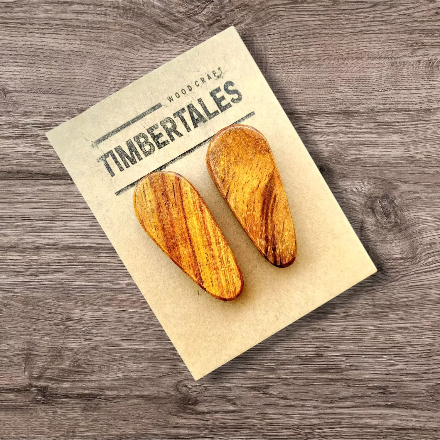 Mini Wooden Hair Clips image