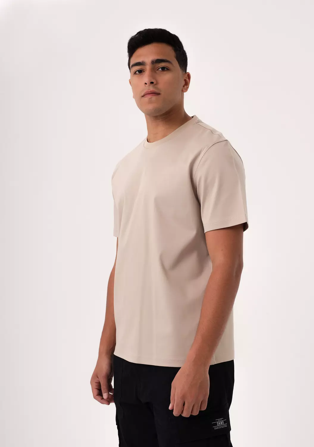 100% Egyptian cotton Beige Crew Neck T-Shirt  hover image