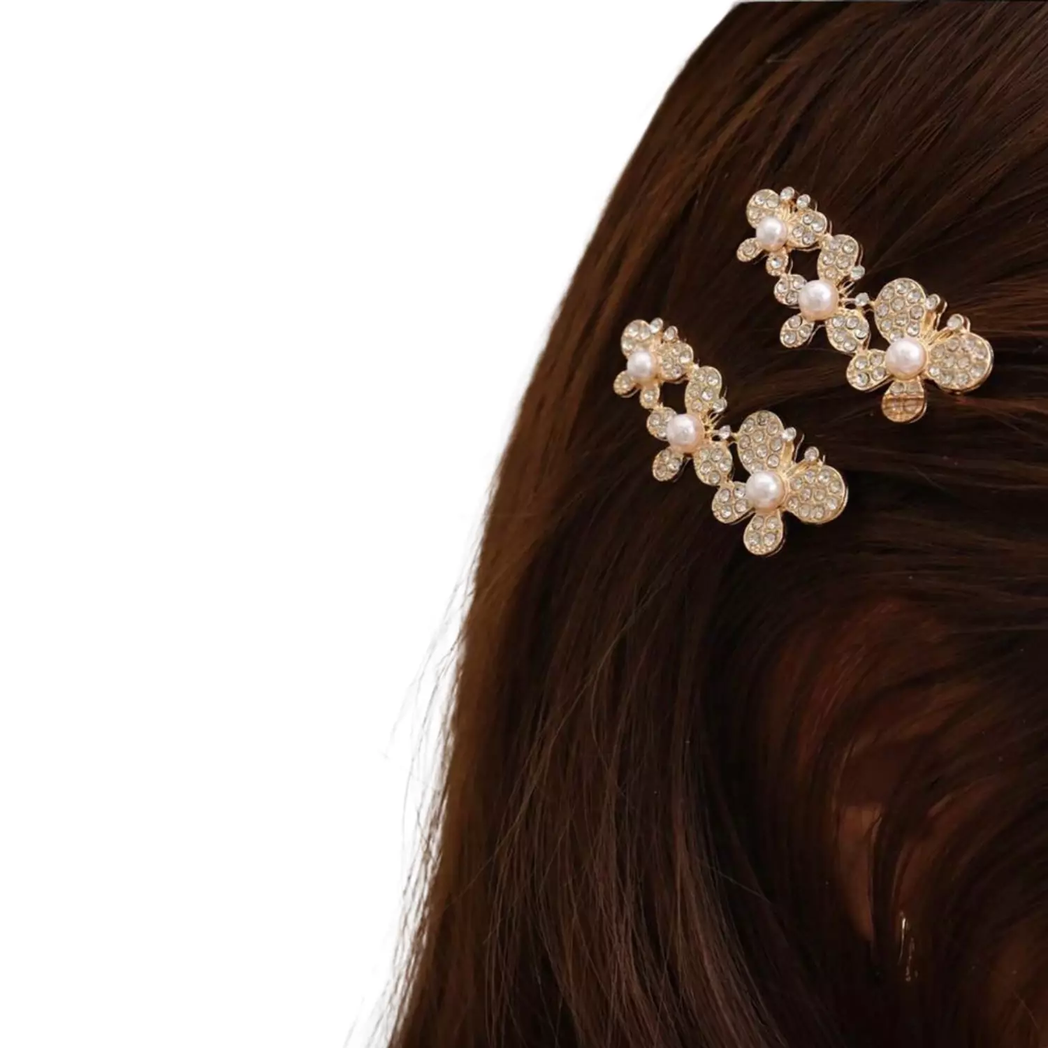 Butterfly Pearl 2 Pc Hair Clips Set 1