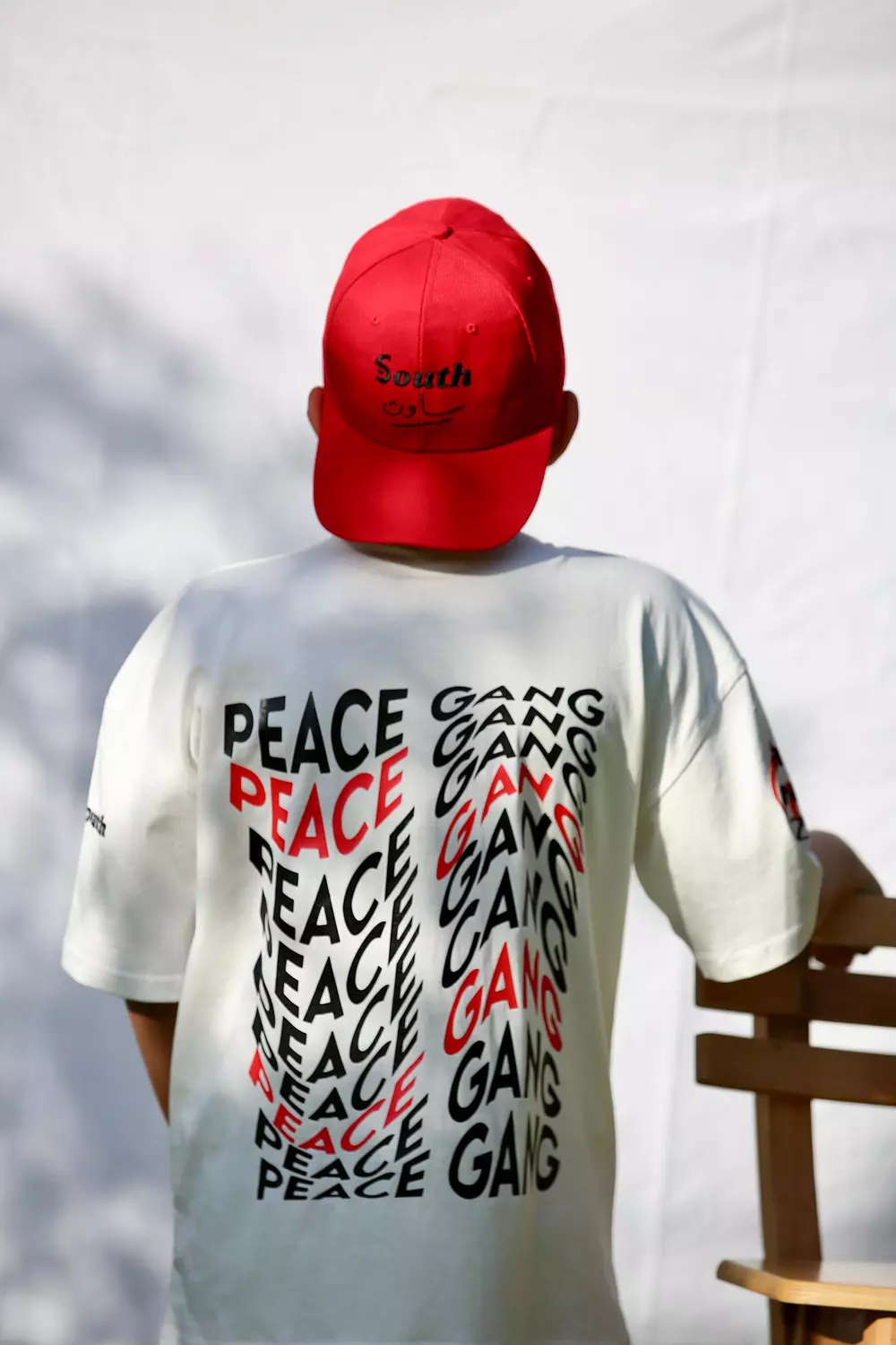 SOUTH Unisex PEACE GANG off-White cotton T-shirt hover image