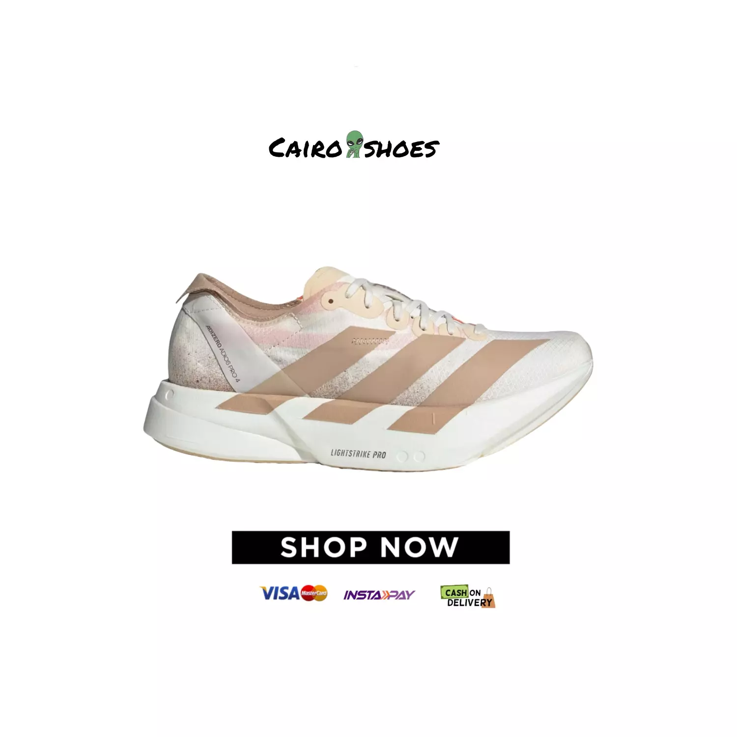 Adidas Adistar Adios Pro 4 - Chalk White Warm Sandstone Sami Impact Orange  image
