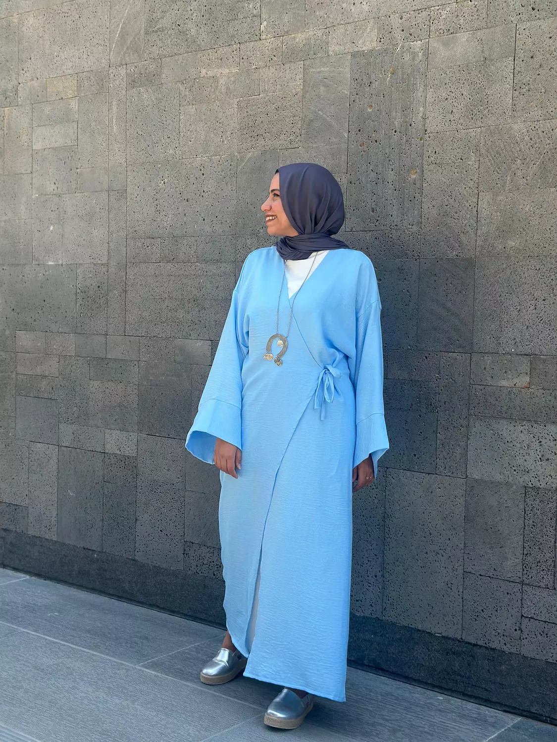 Nature Wrapped Dress- Baby Blue  2