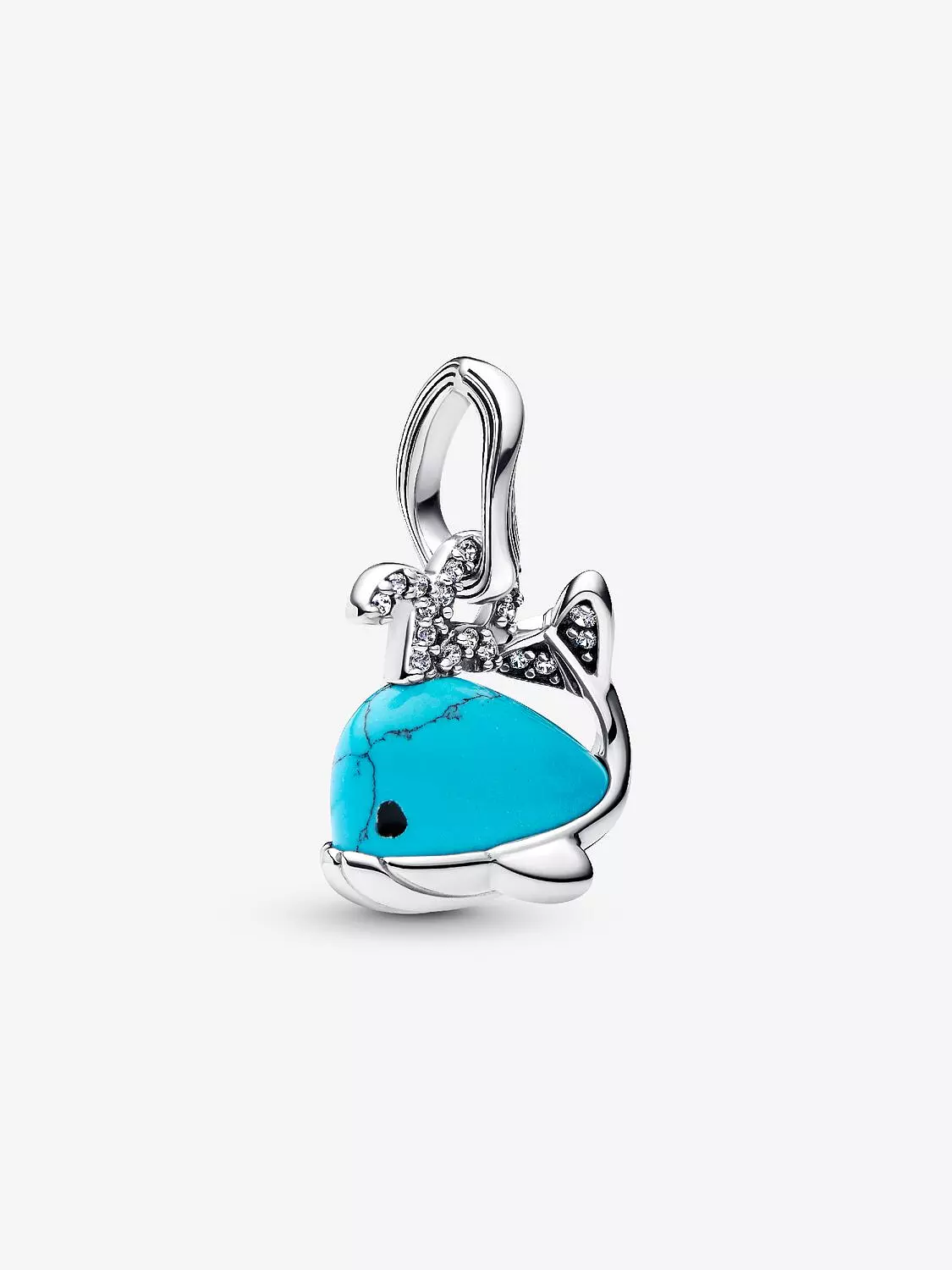 Turquoise-colored Whale Dangle Charm Sterling silver image