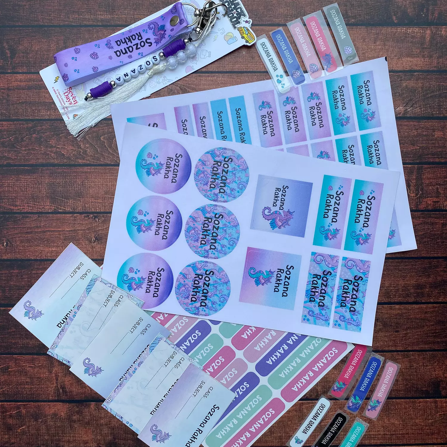 Smiggle Sea Horse School Labels | Seven Days Design Studio