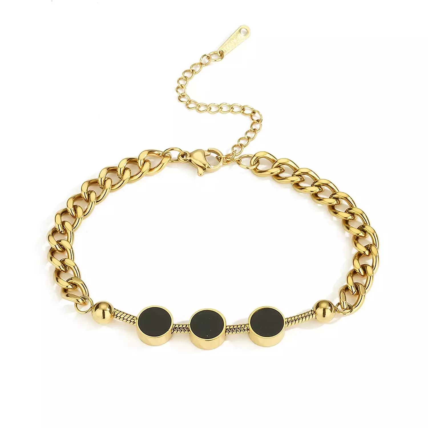 Triple round charms bracelet 7