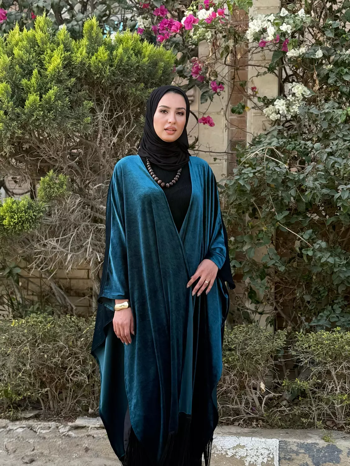 Halima Dark Green kaftan   2