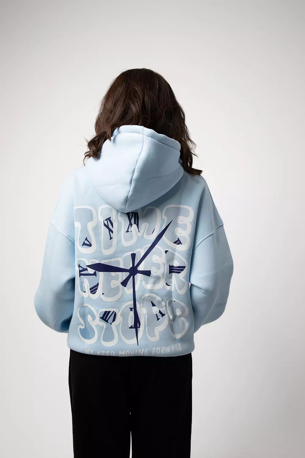 Oversized Baby Blue Hoodie – Cool Wave hover image