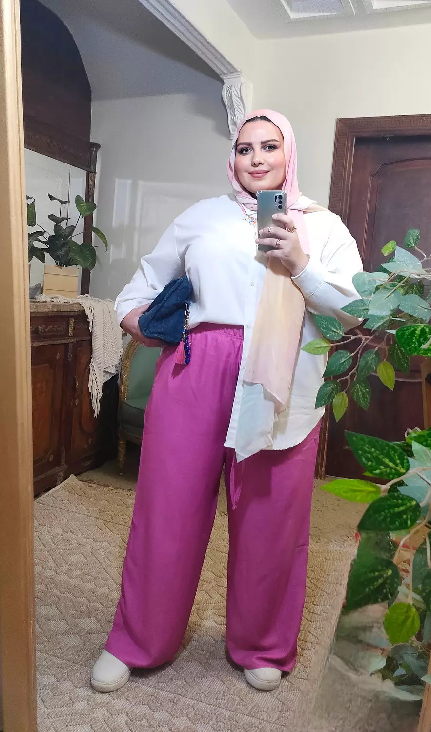 Essential linen pants ( in fuchsia ) 2