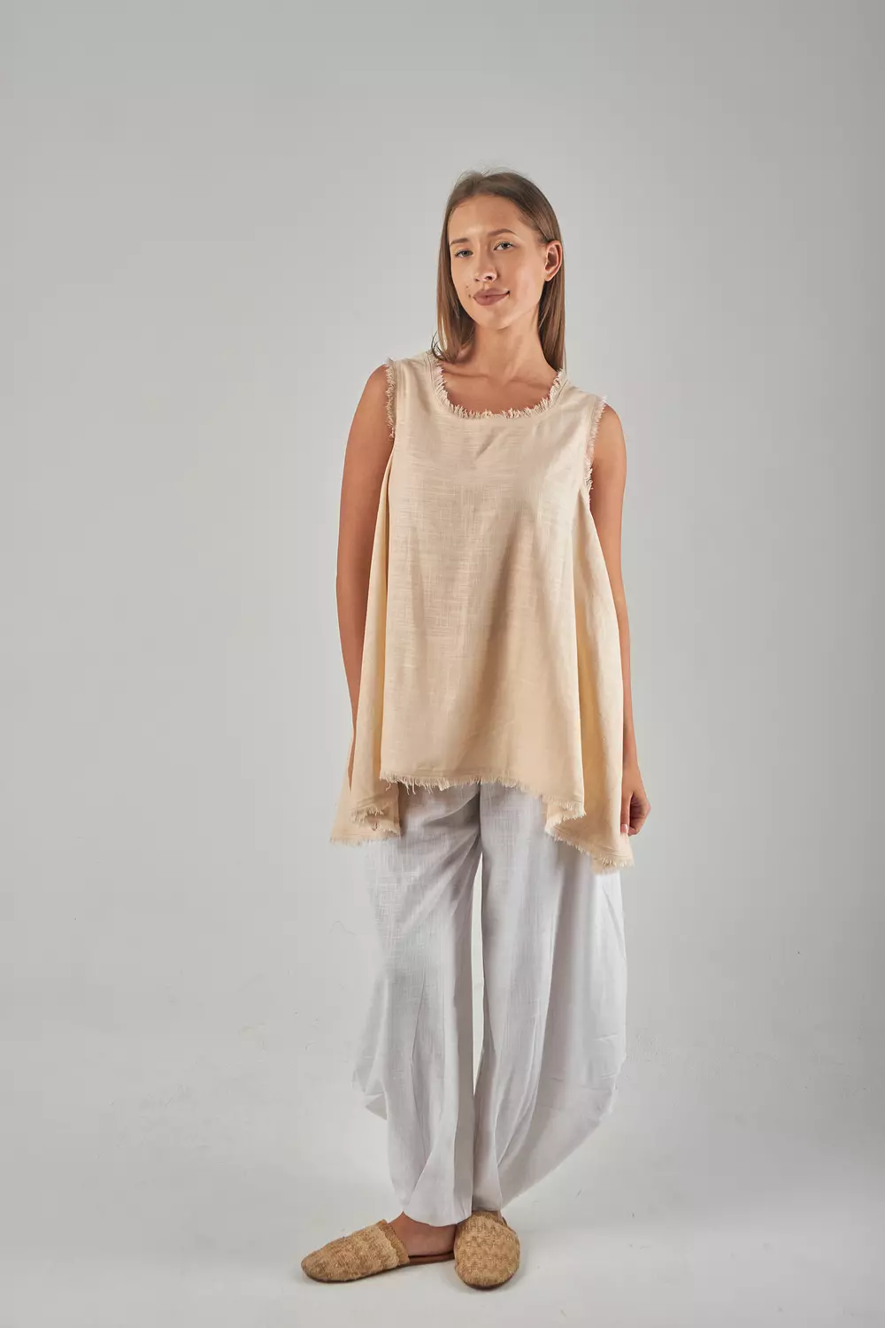 Beige Sleeveless Top  image