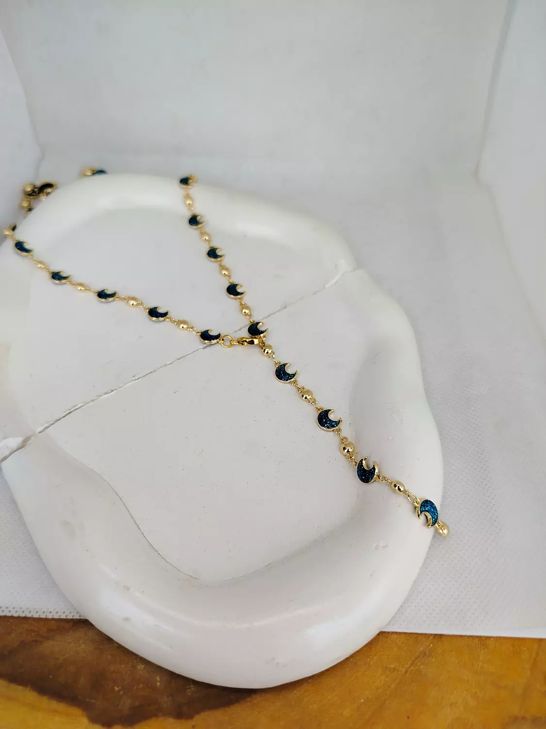 Blue y shape necklace  hover image