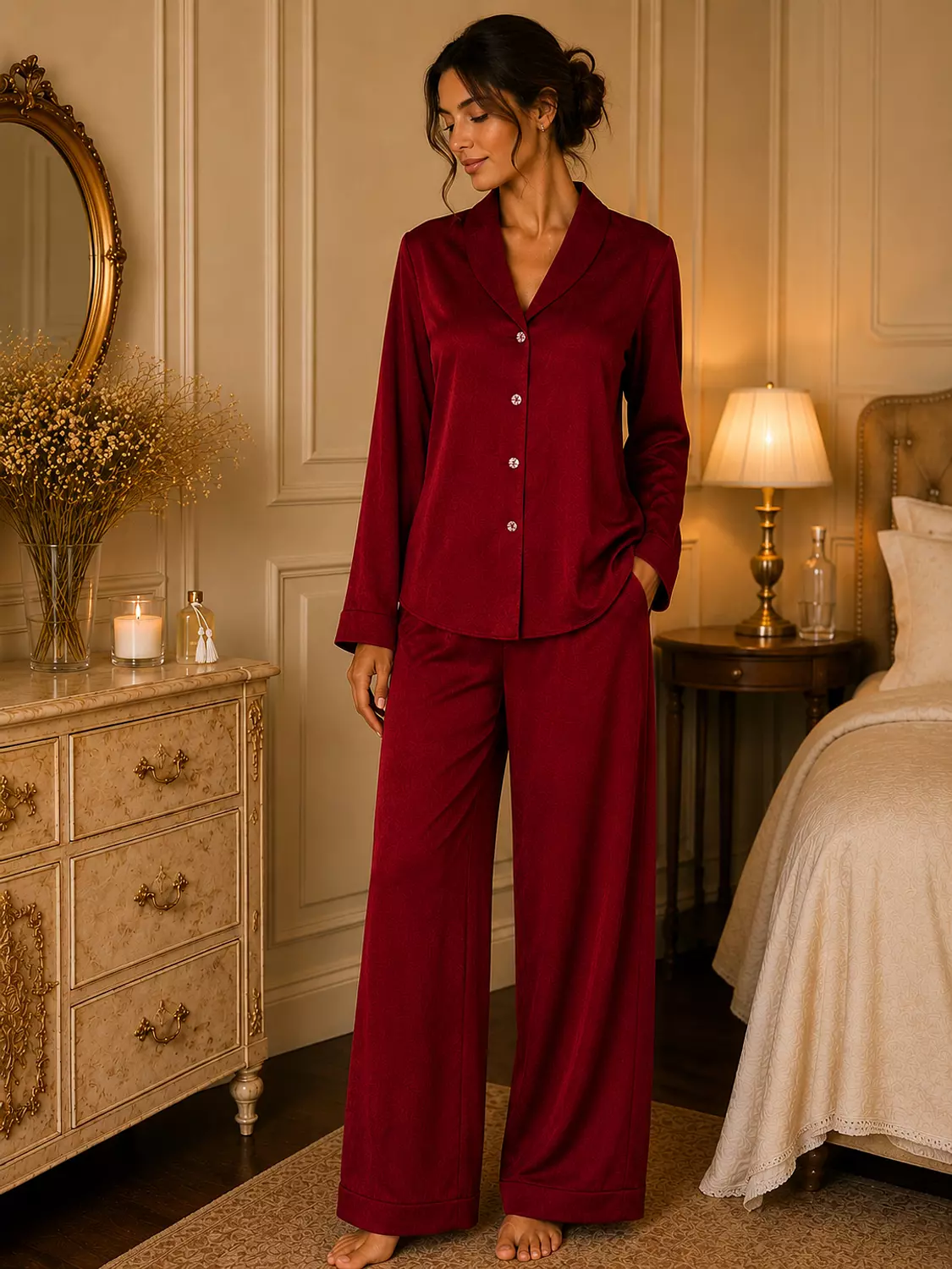 Ruby Crinkled Marble Effect pjs image