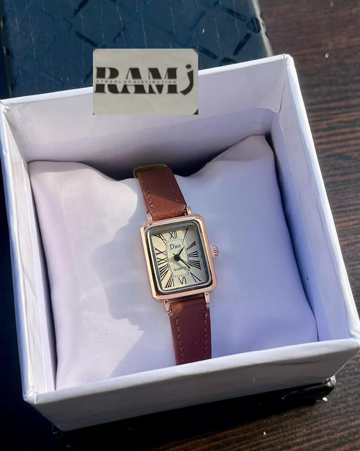 Trendy square Brown leather  5