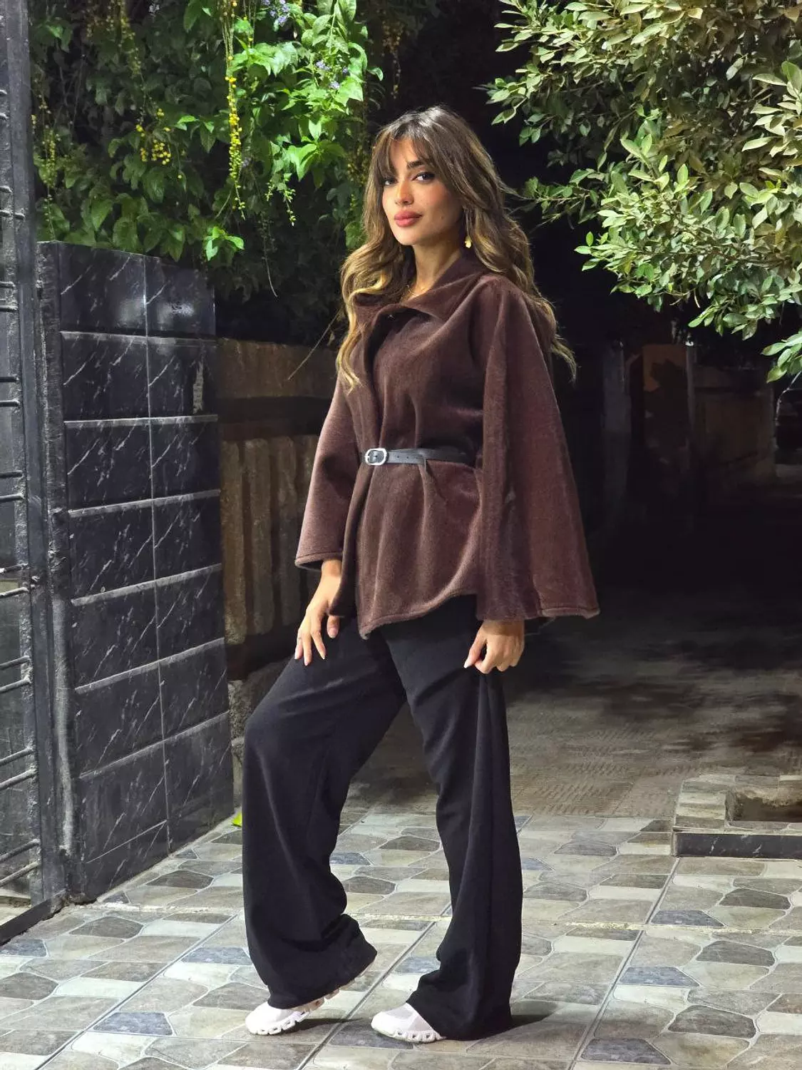 Brown Fur Poncho hover image