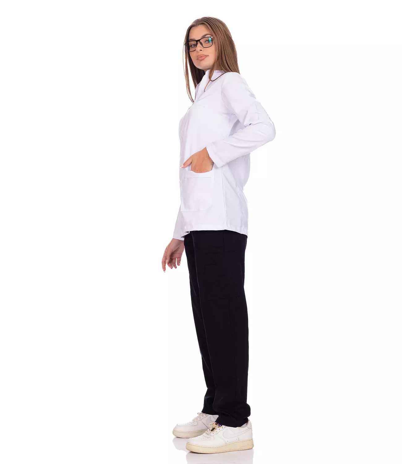 Dental Coat Zipper White 3