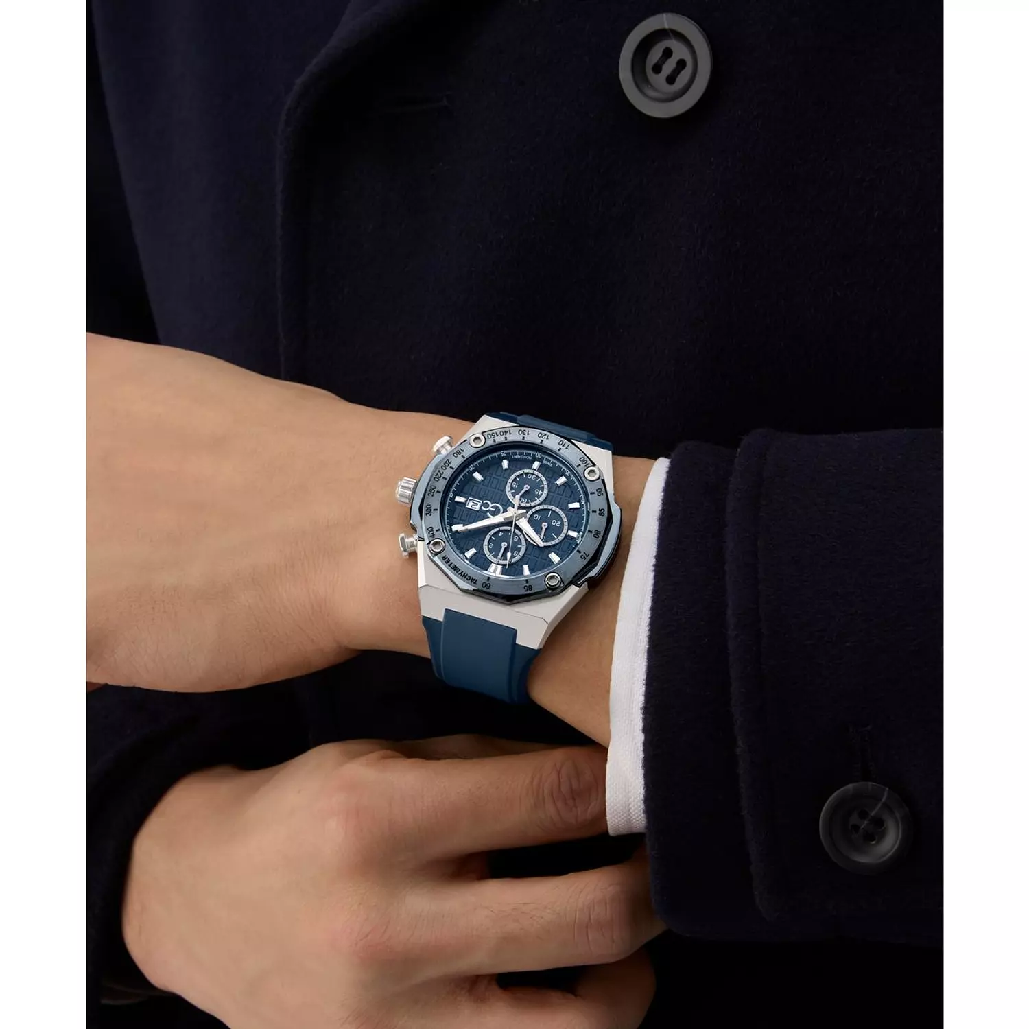 Gc IdolSport Chrono Silicone Men Watch Blue Silicone Strap 5