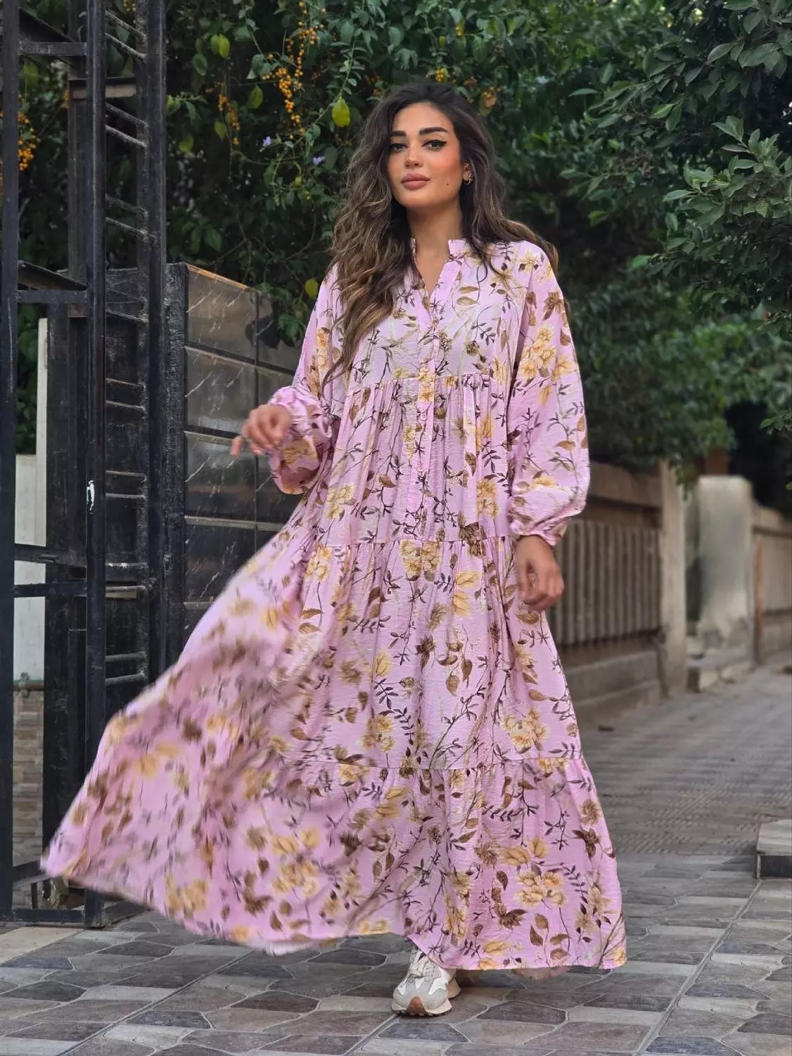 Pink floral dress  3