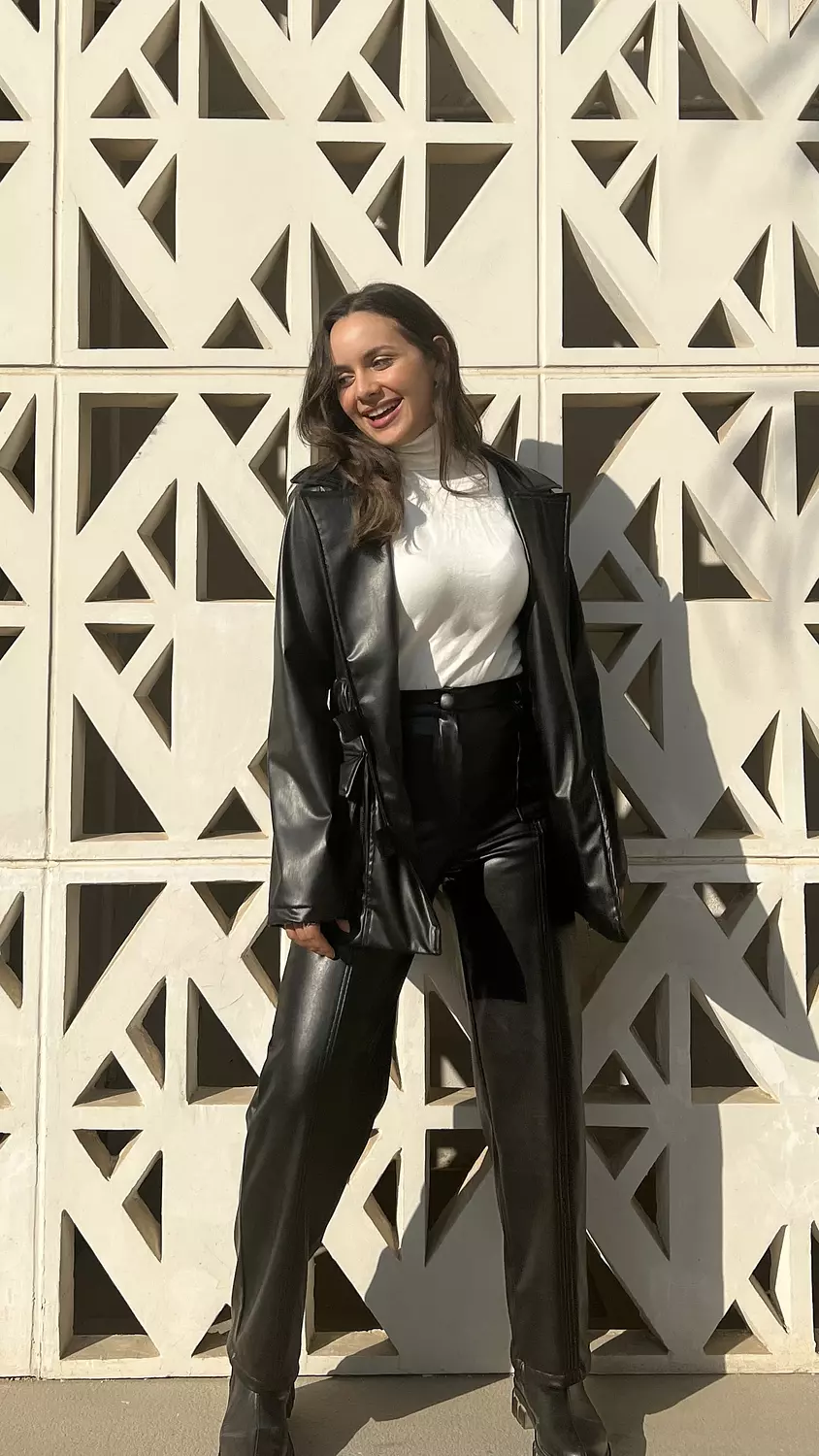 Leather Blazer - Black  4