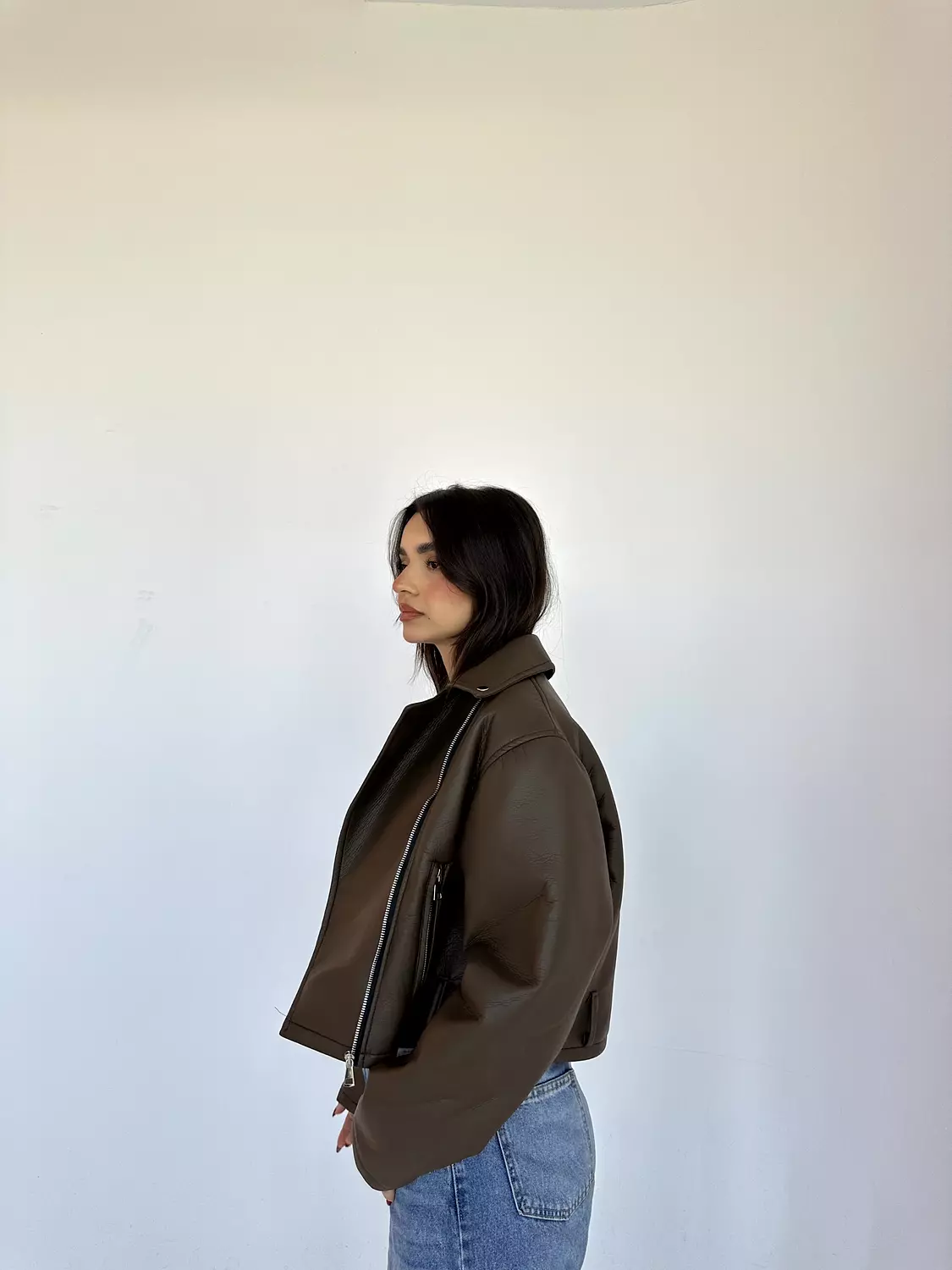 Loose Zipper Leather Jacket 7