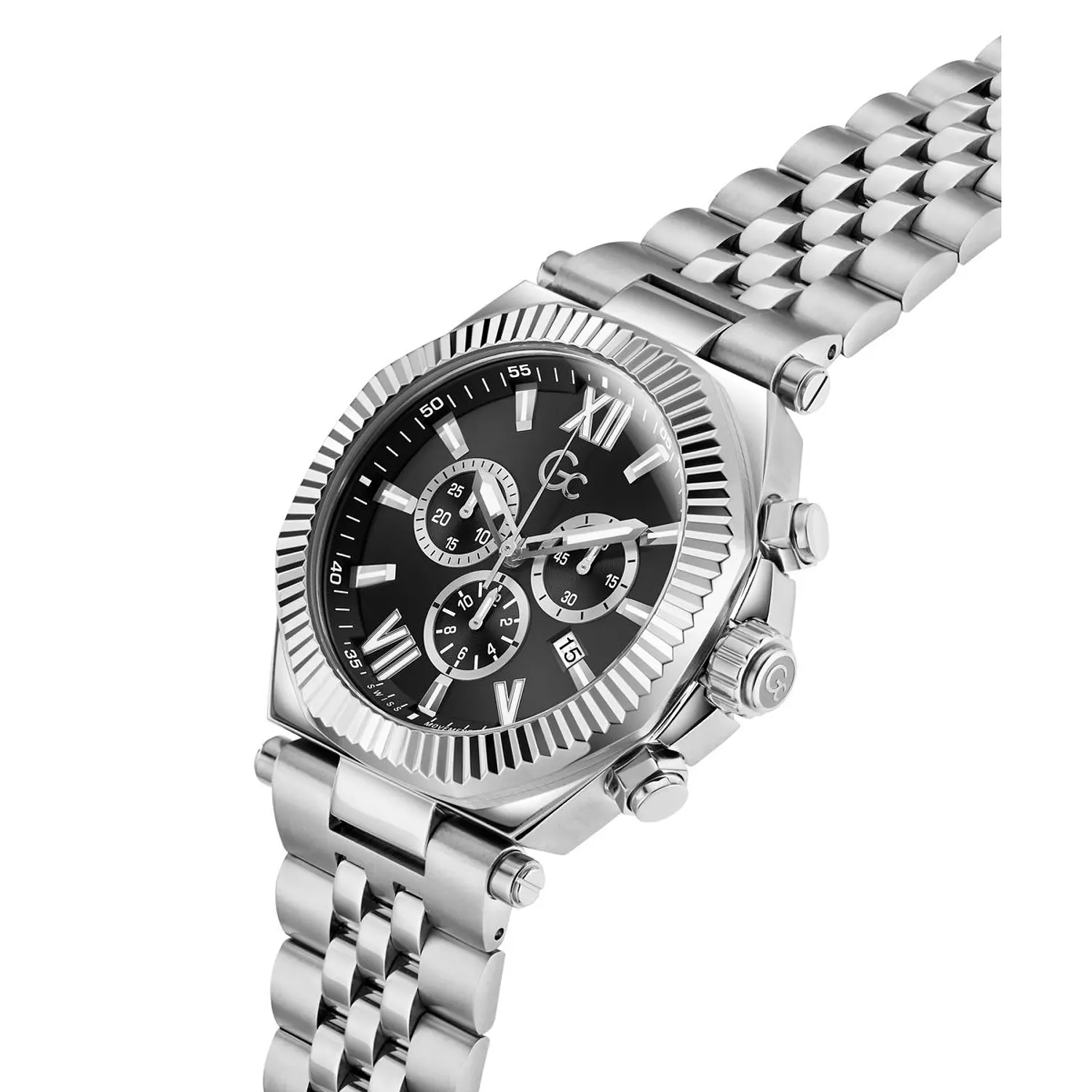 Gc Atlas Chrono Metal Men Watch Silver Stainless Steel Bracelet 4