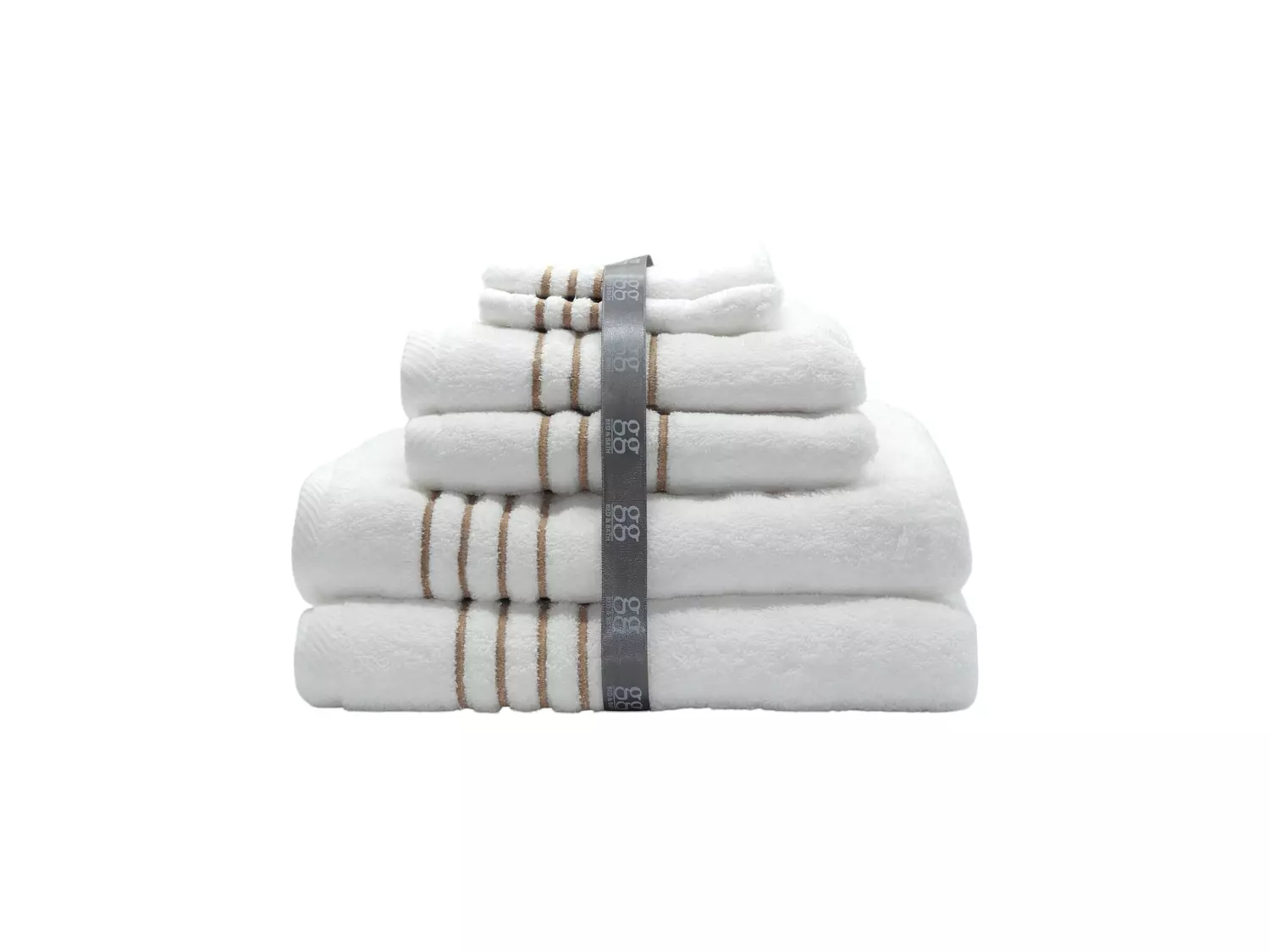 White stripped gold towel set 1