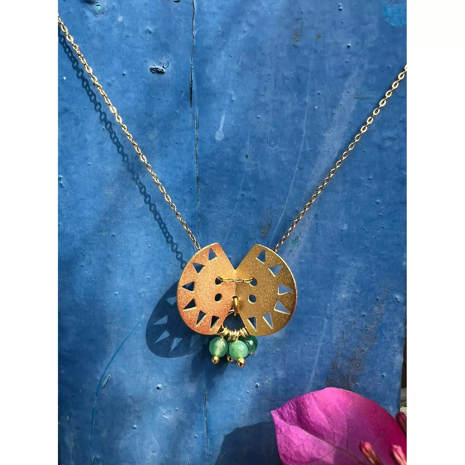 Gold plated Nubian Motif necklace hover image