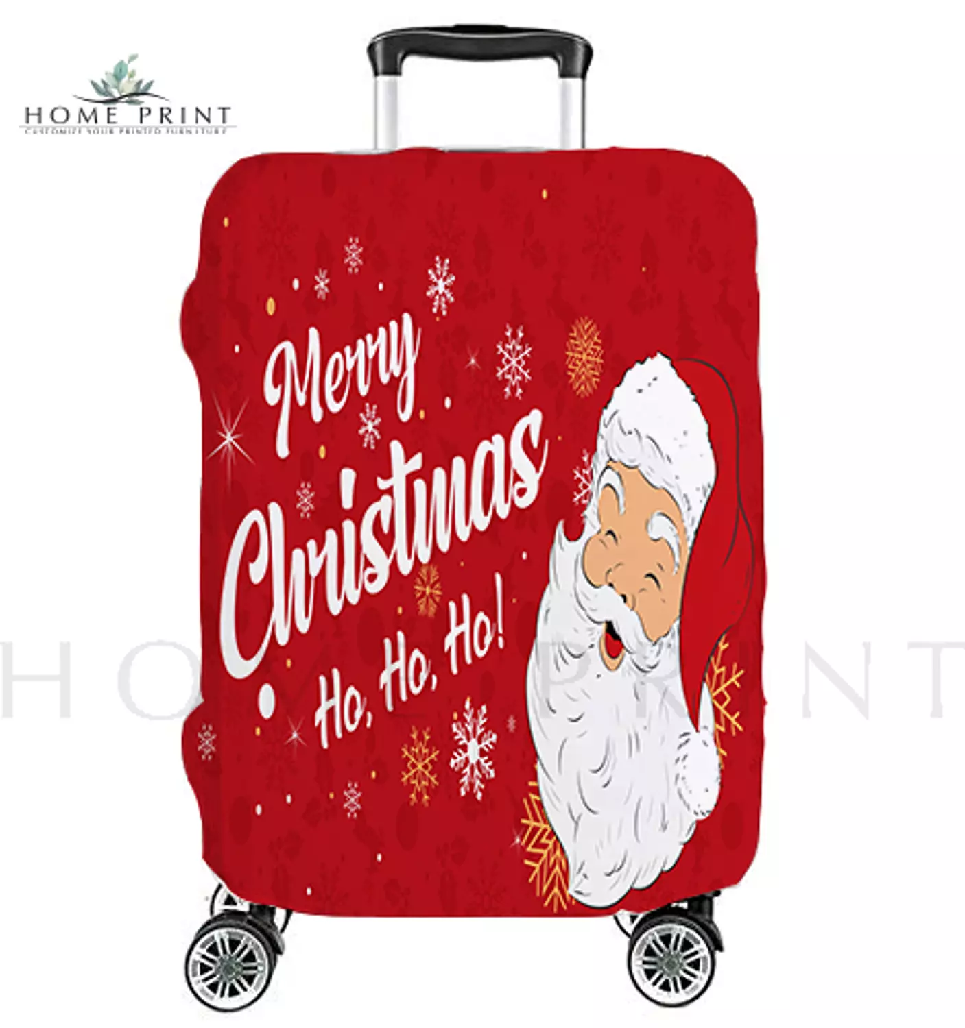 Suitcase Lycra Cover -  Santa Claus - Merry Christmas - Red Design  image