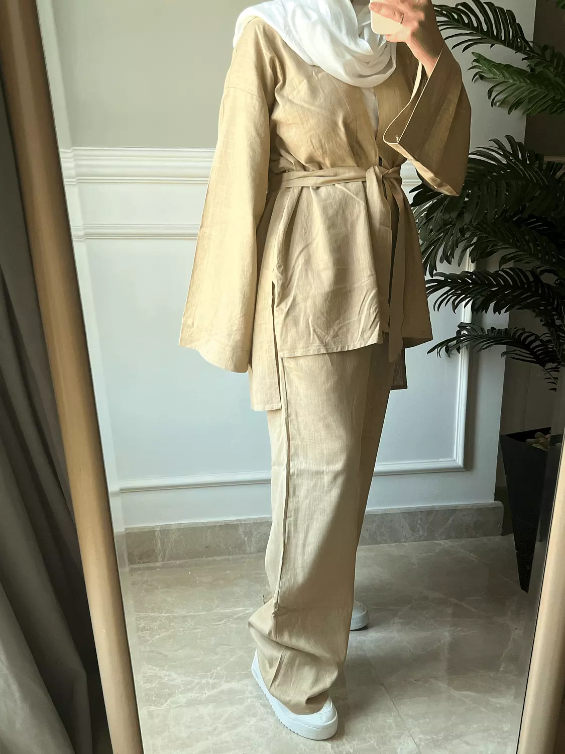Linen Set in Beige 1