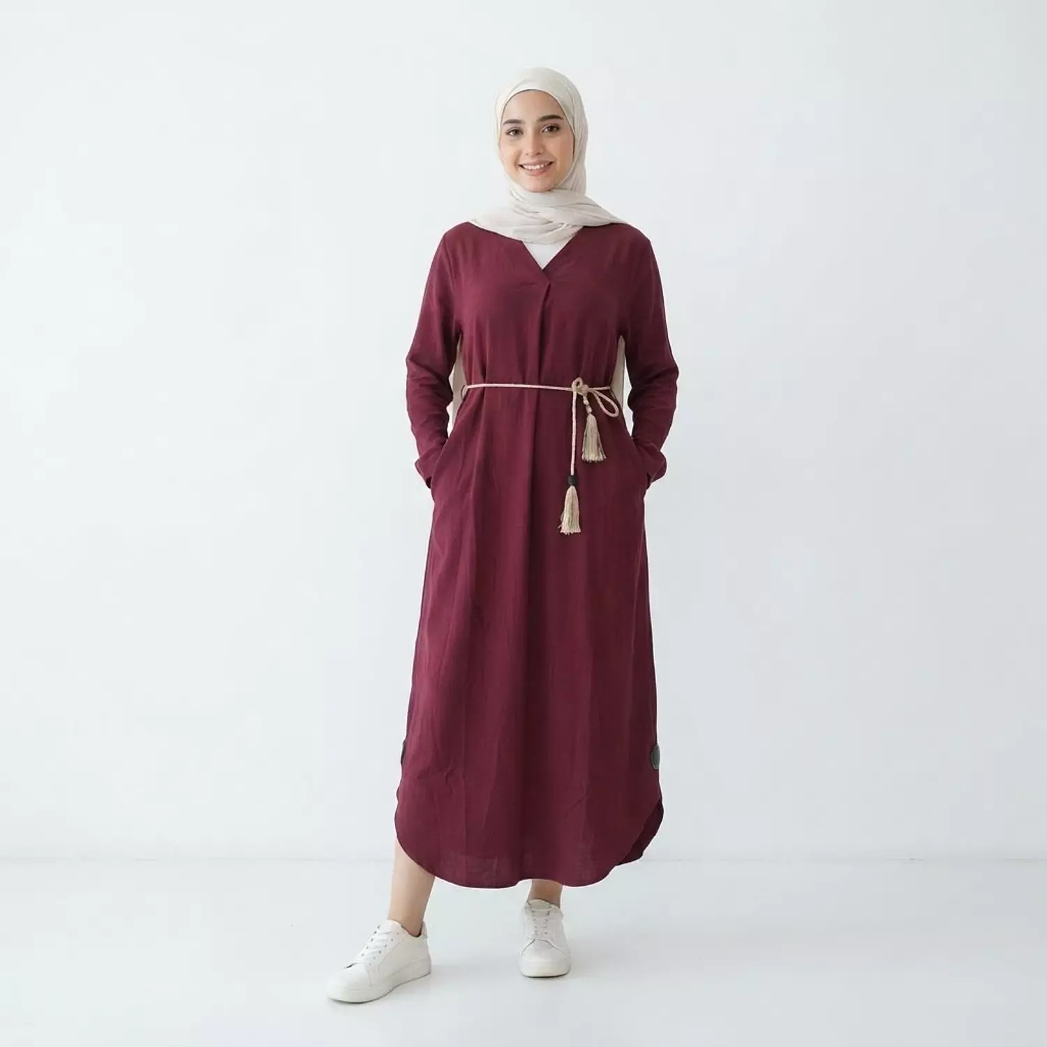 Elegant Tie-Waist Midi Dress 2