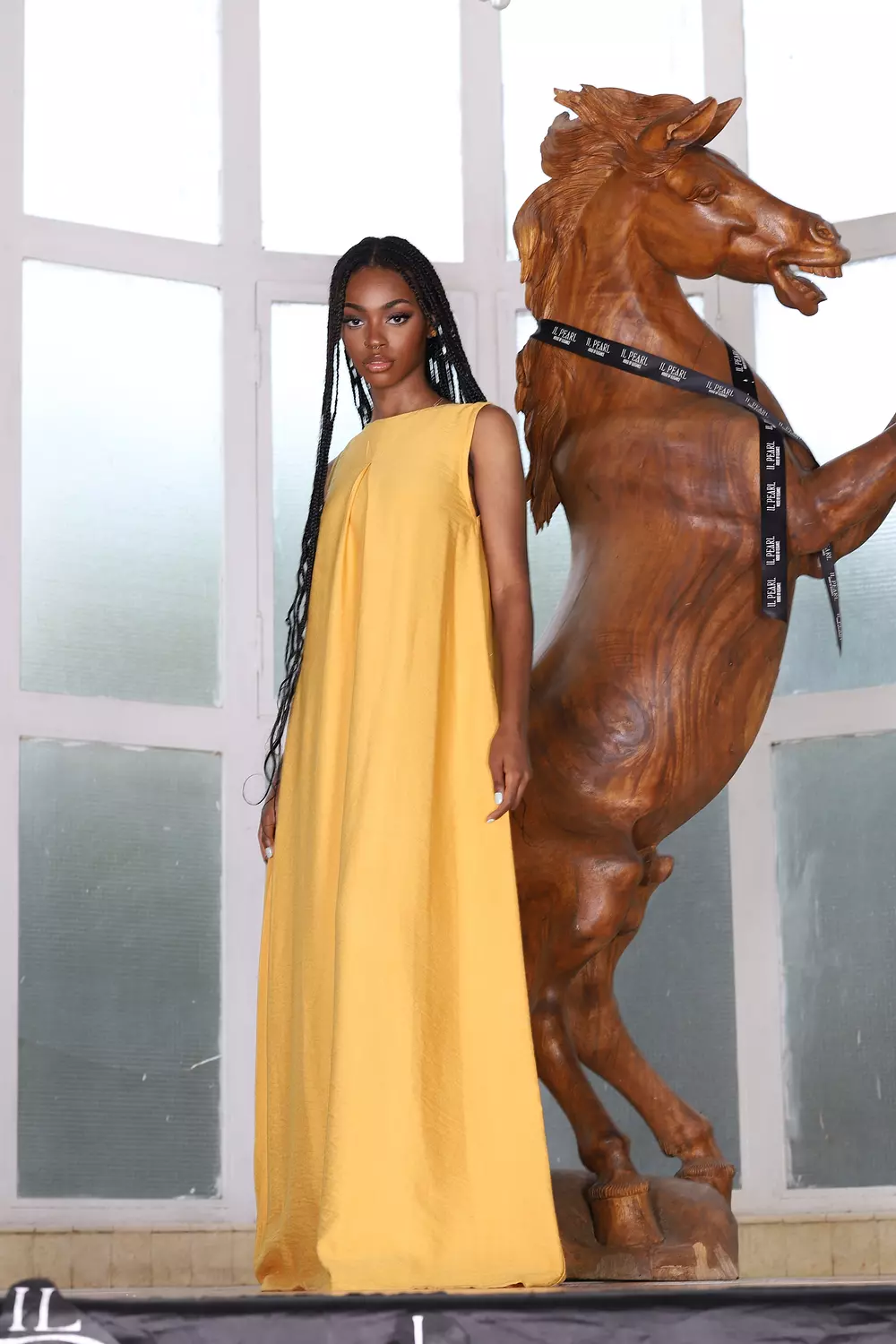 Basic Soft Linen Dress - Yellow hover image