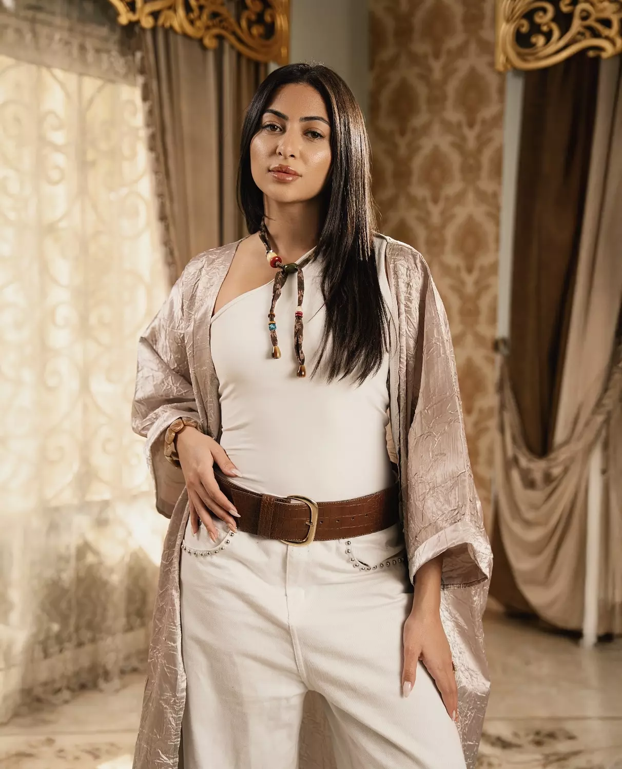 Honey Champagne Kaftan   1