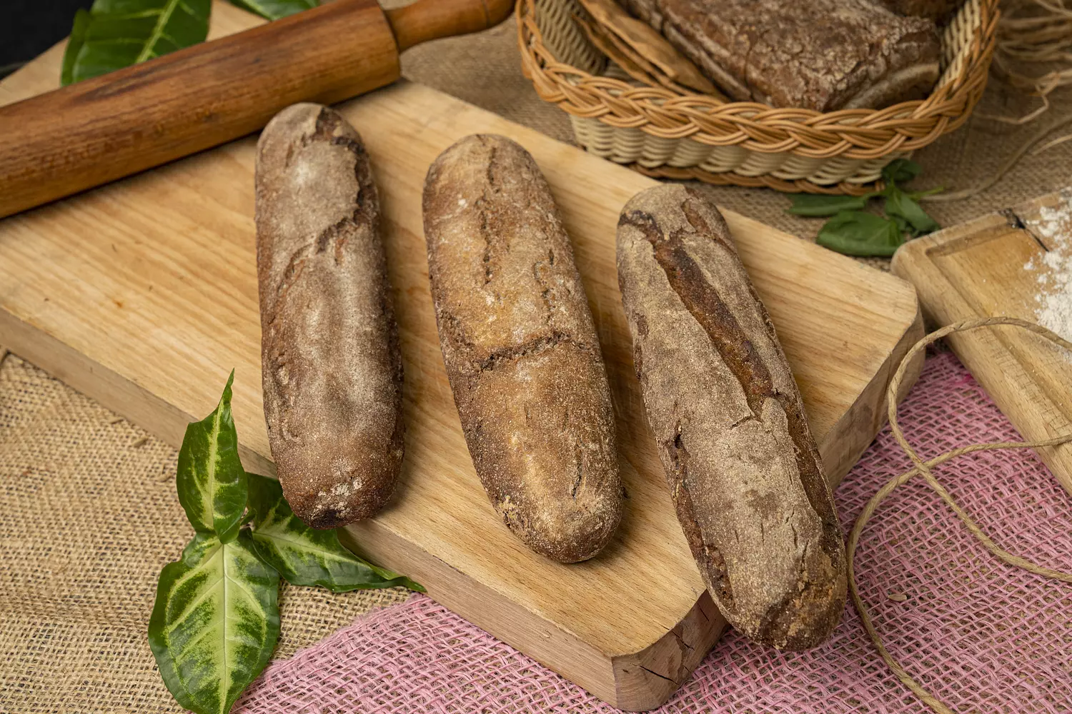 90% Organic Rye Half Baguette (Pack of 3; each 200g)  3