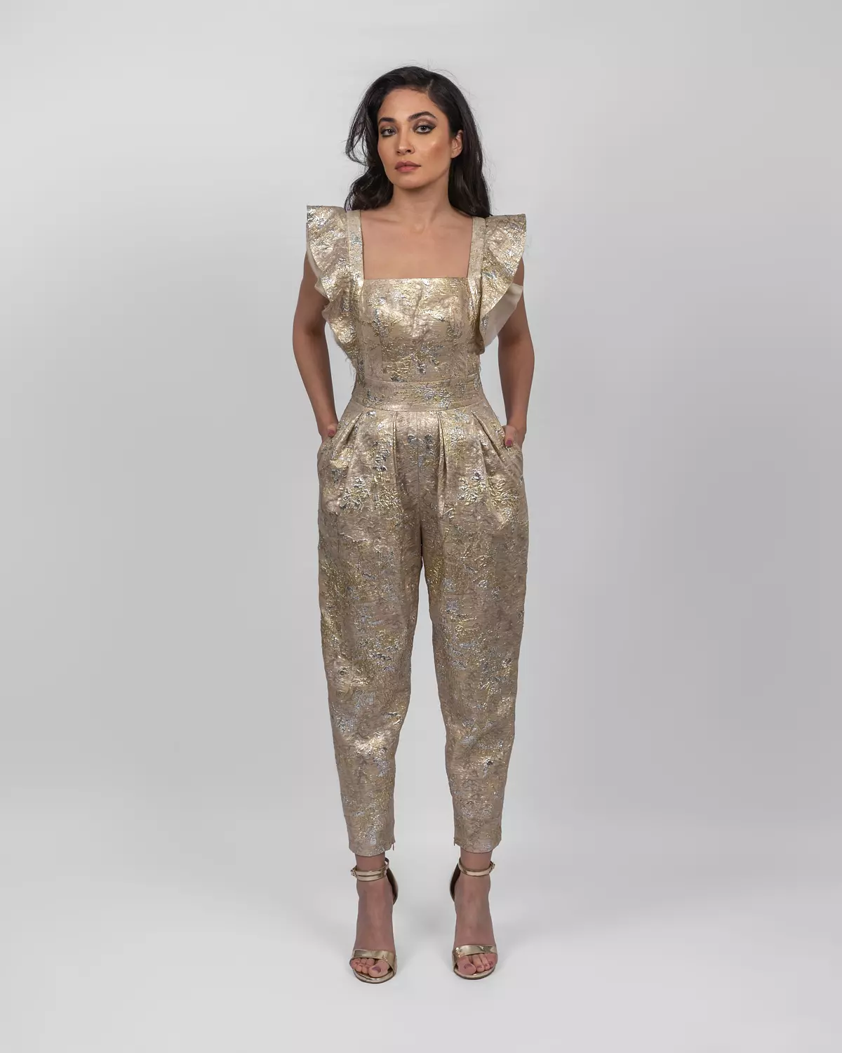 Graceful Shimmery Gold Jumpsuit image