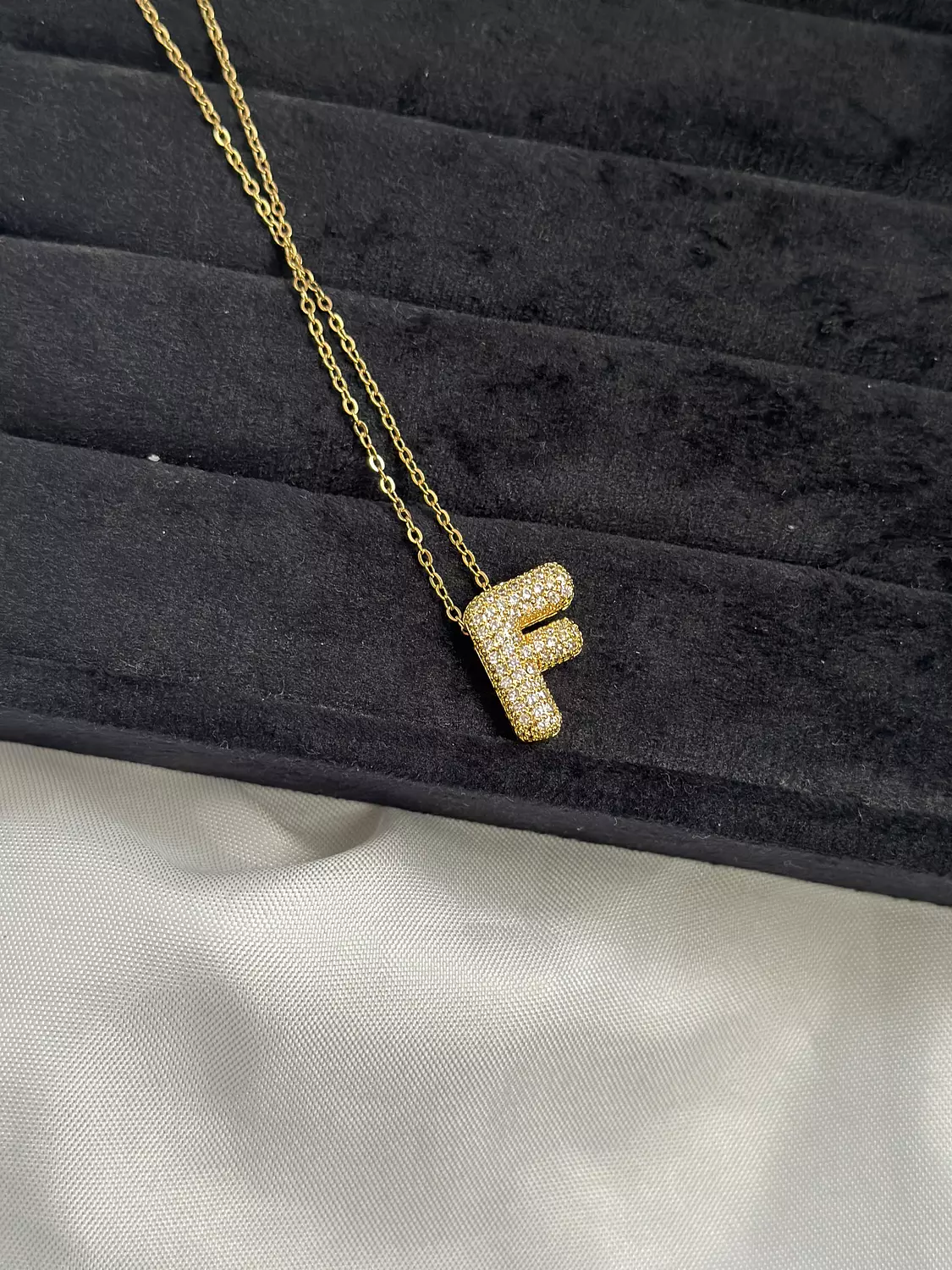 Crystal bubble letter necklace  2