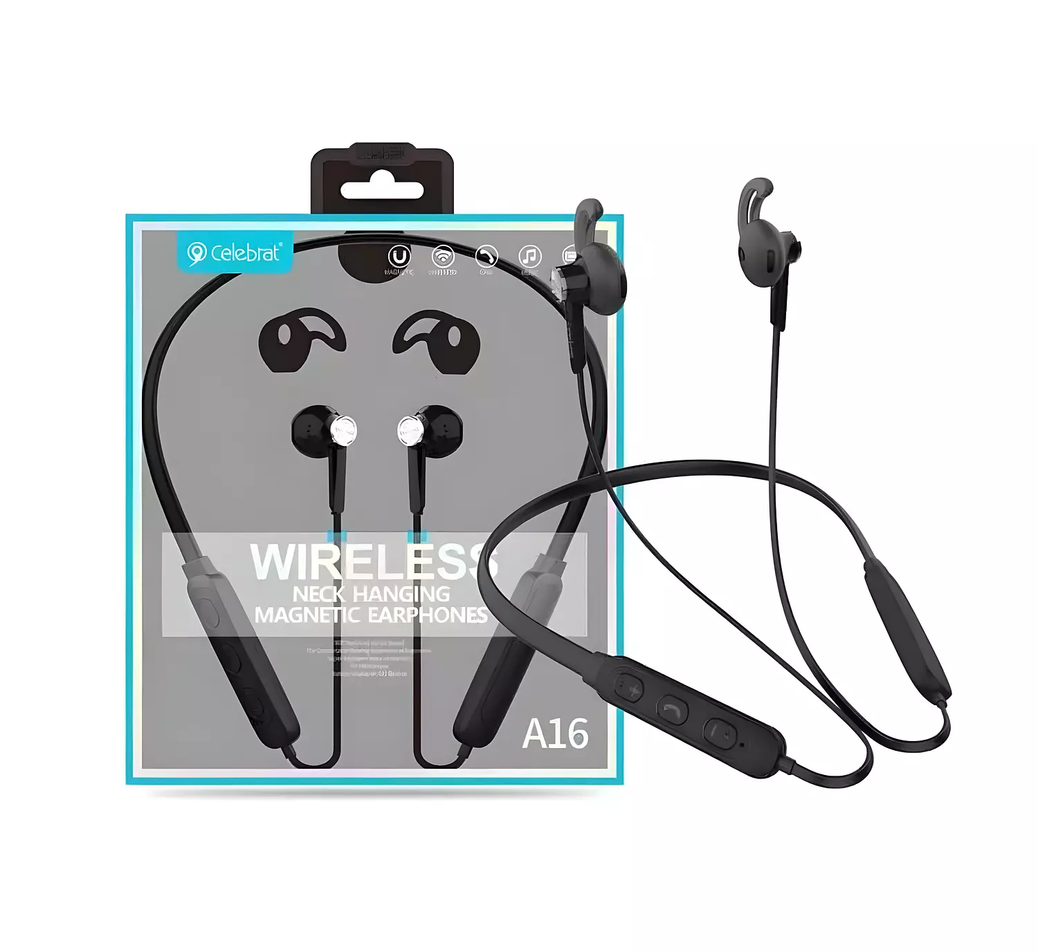 Bluetooth 5.0 Neckband Earphones - Up to 8 Hours of Battery Life - Comfortable Magnetic Design - Celebrat A16 6