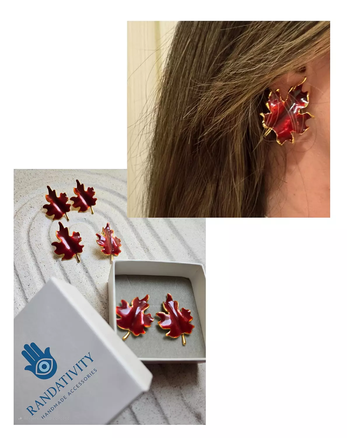 crimson maple leaf earrings 🍁 image