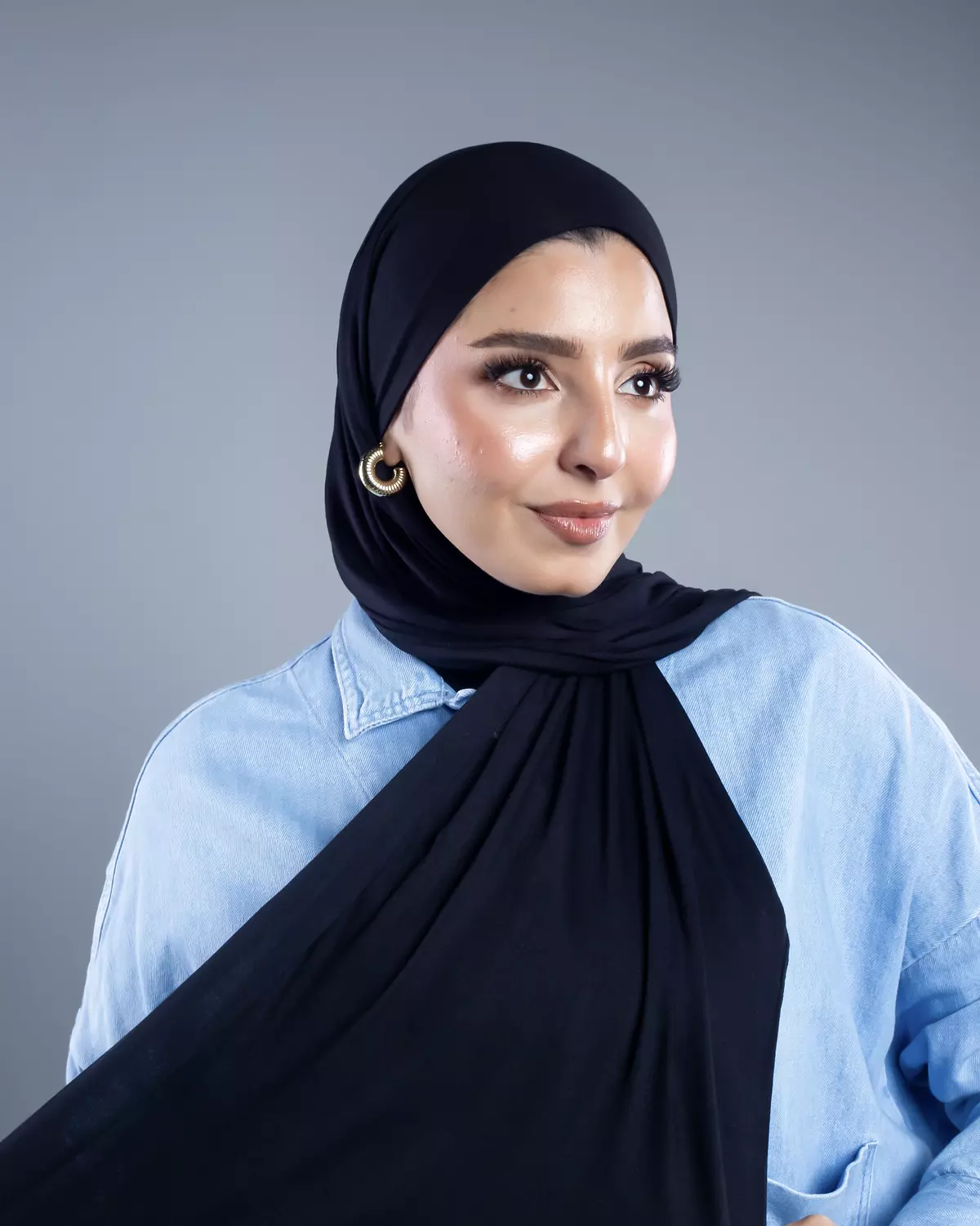 Jamila 2 in 1 black  cotton scarf  4