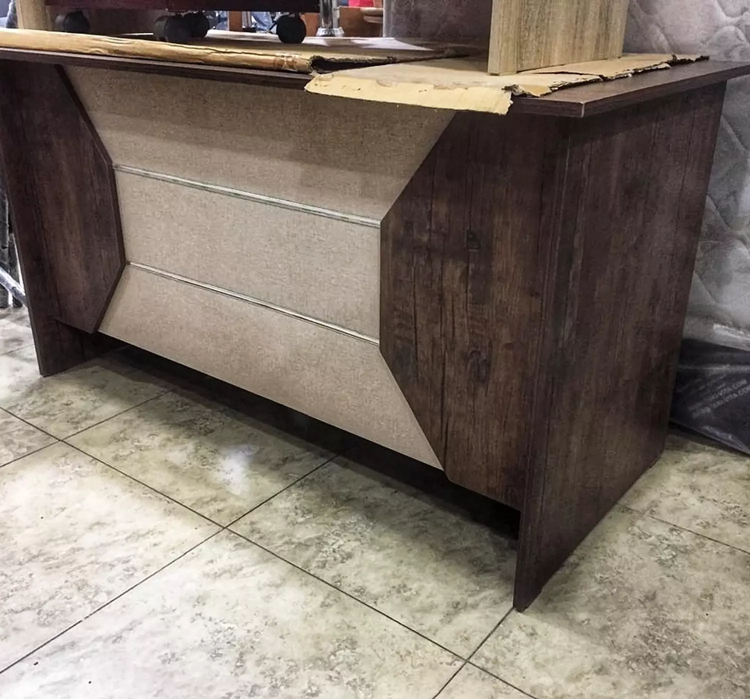 Desk 120 cm – Zero Brown / Linen, Without Unit hover image
