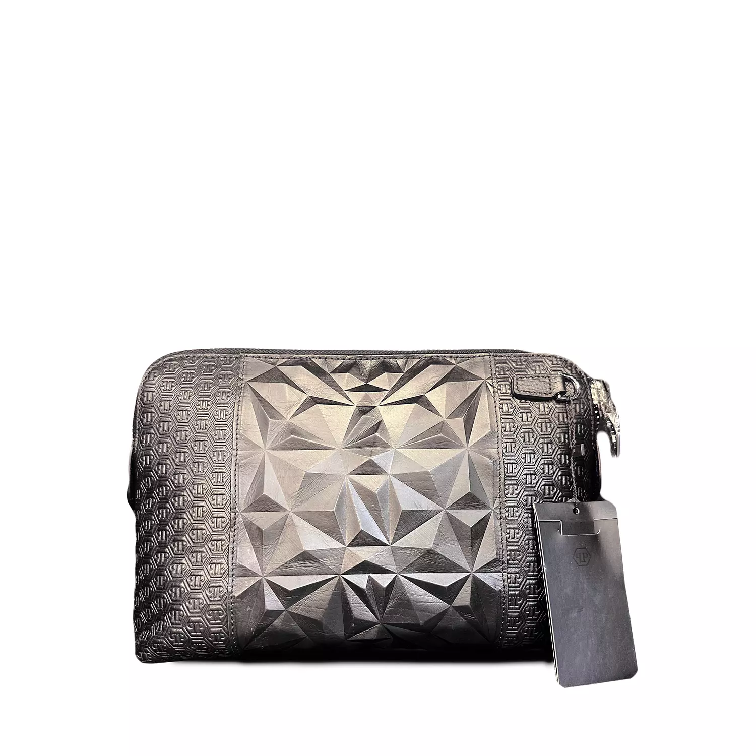 Philipp Plein Black monogrammed clutch bag hover image