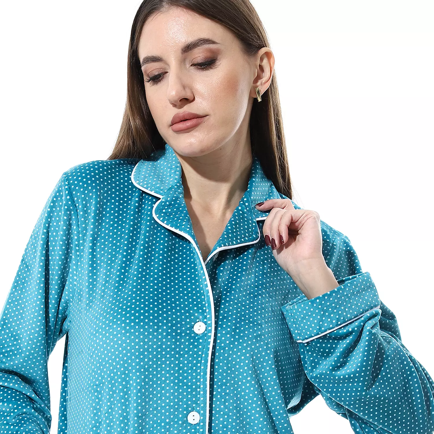 Women Classic Fleece PJ - 2505 - Dark Turquoise 3