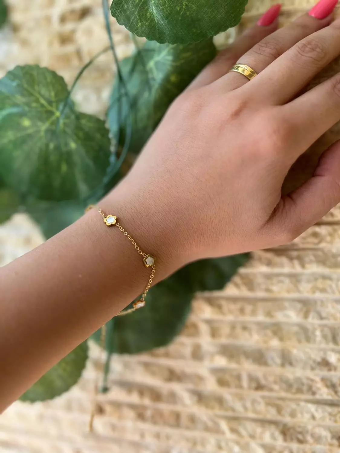 Gold Clover Station Bracelet image