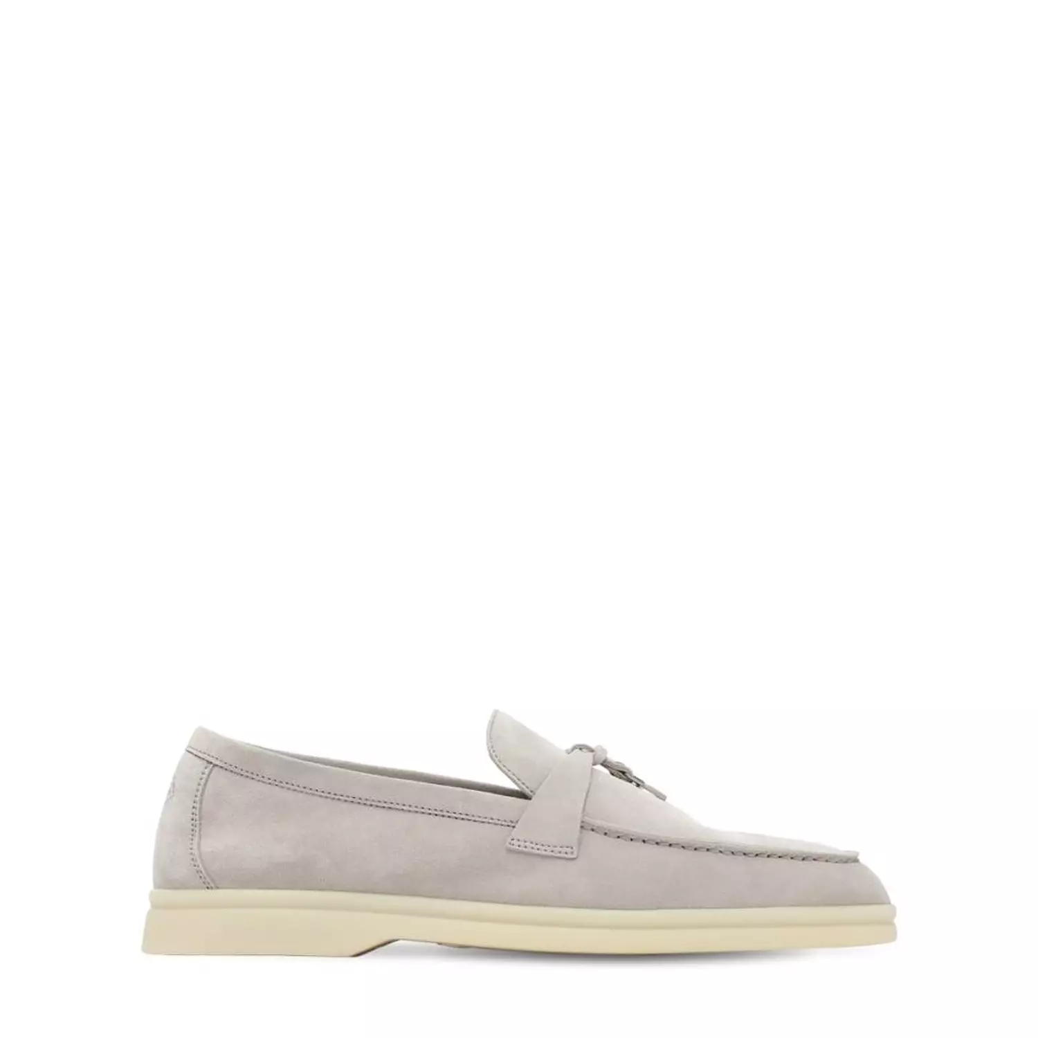 Loro Piana Summer Charms Walk Loafer Suede Pearl Grey image
